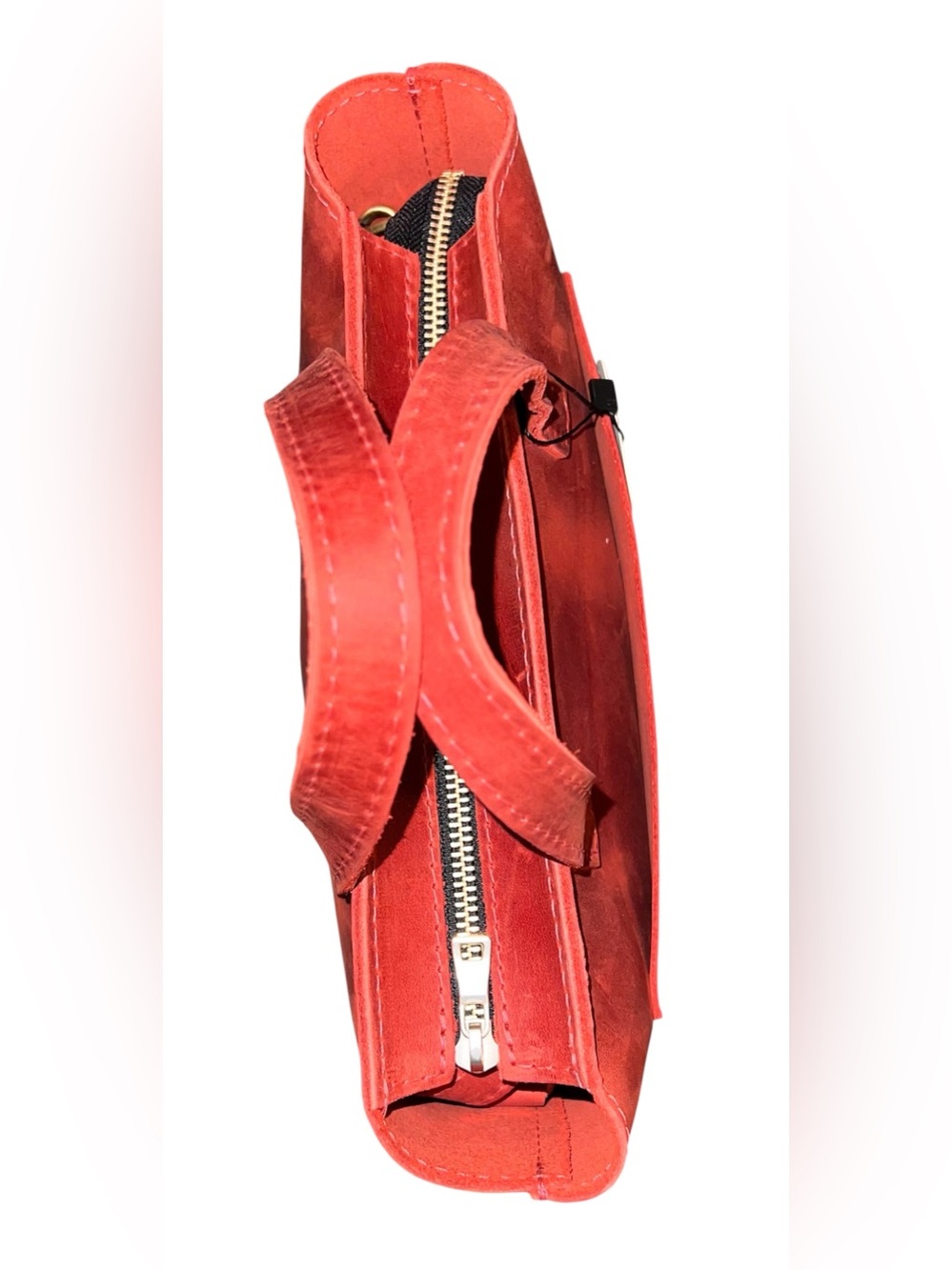 Portland Leather Mini Zipper Crossbody Tote in Phoenix Red - NWT - Picture 6 of 7